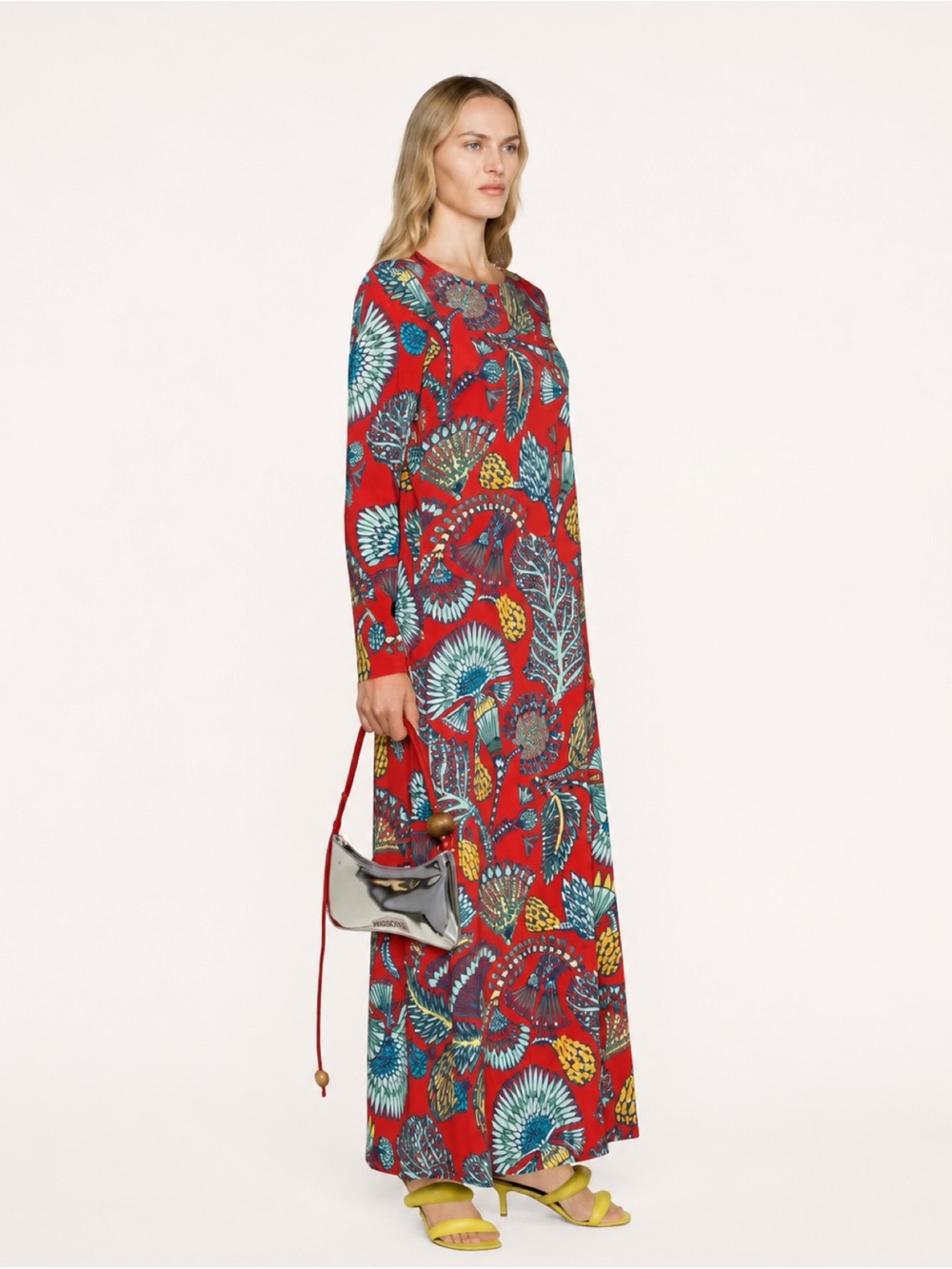 La DoubleJ Long Sleeve Swing Dress in Sicomore Red Size S